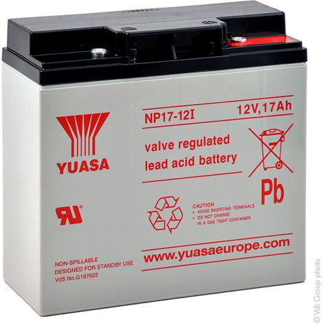 Yuasa – Batterie plomb AGM 12V 17Ah – Étanche pour systèmes d'alarme et éclairage de secours – Technologie absorbée pour sécurité optimale - NP17-12I (1/3)