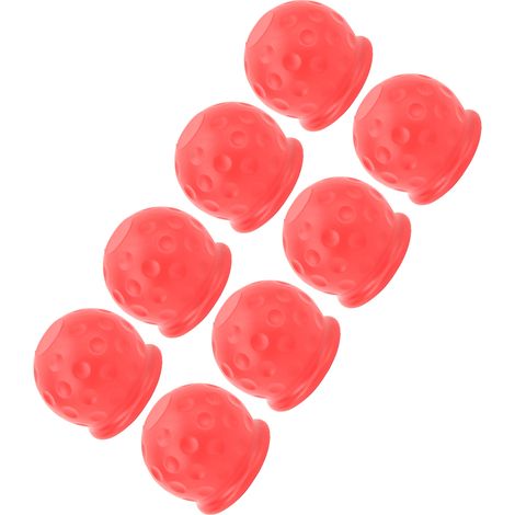 Cache-boule d'attelage 50mm rouge, 8 pièces, protection robuste et douce pour remorque, camping-car, voiture (1/5)