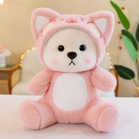 Adorable peluche ours en peluche transformable, en matière douce, idéale comme cadeau d'anniversaire (K3Z1 rose, taille unique). (1/5)