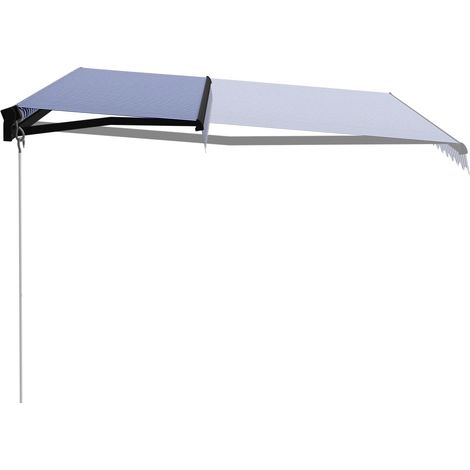 Maison Exclusive - Tenda da Sole Retrattile Manuale 450x300 cm Blu e Bianca