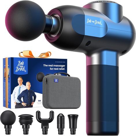 pistolet de massage, Appareil Massage Tissulaire Profond Masseur Musculaire Portable avec 5 Vitesses et 5 Têtes, pour Maison Salle de Sport Bureau, Soulagement Douleur, Noir (1/5)