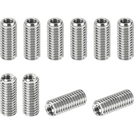 Filetage Adaptateurs Manchon Réduction Écrou Insert Fileté, 10 pcs M50.8 Mâle à M30.5 Femelle Réparation Insérer Écrou Vis Réducteur Conversion Inox Acier Fixation 12mm (1/5)