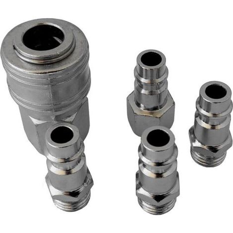 5 RACCORDO INNESTO RAPIDO RUBINETTO ARIA COMPRESSA MULTI PRESA ATTACCO 1/4