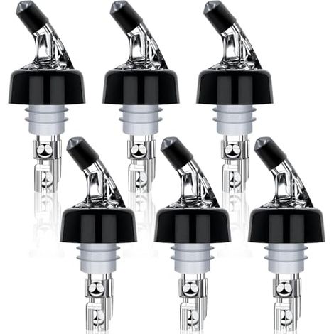 Set di 6 beccucci per bottiglie, misurini per liquori da 28 ml, dispenser per shot, versatore automatico per vino, tequila, cocktail, whisky, rum (1/5)