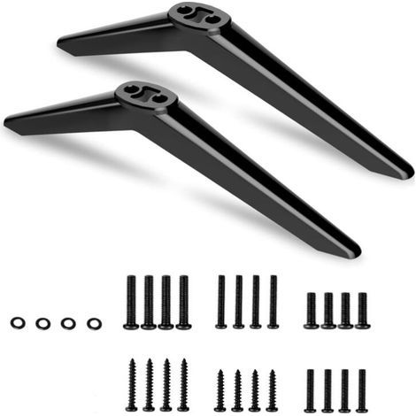 Pieds de TV Universel,Support TV Pied pour Téléviseurs à Écran Plat,Compatible avec la Plupart des téléviseurs de 28 à 65 Pouces sans Perçage,Espacement des Trous de Montage de 17à20mm avec kit de vis