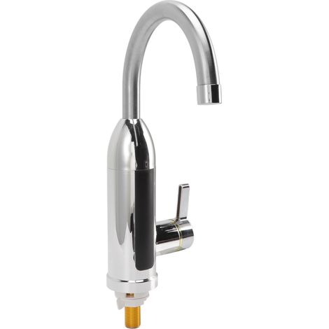 Robinet chauffant électrique en acier inoxydable pour cuisine et salle de bain, prise européenne 220 V (1/5)