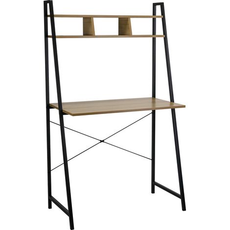 Oyam Metallschreibtisch mit Holzablage 142x84x46cm 7house