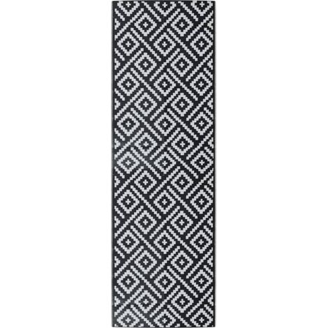 Outdoor-Teppich ARAKIL Weiß und Schwarz 80x250 cm PP vidaXL (1/5)