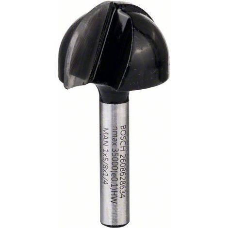 Fraise à queue d'aronde, 1/4 pouce, R1 12,7 mm, D 25,4 mm, L 15,6 mm, G 49 mm (1/4)