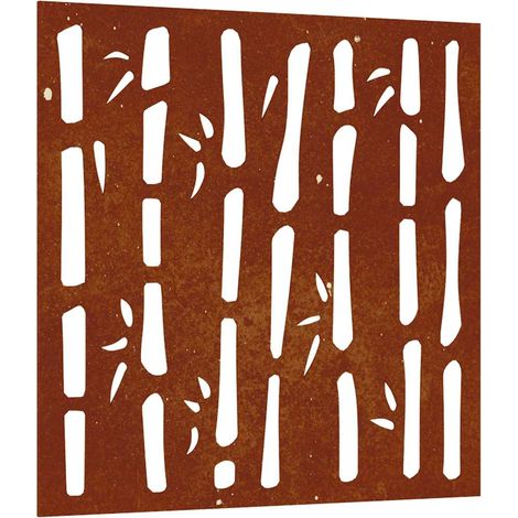 vidaXL Wanddeko Garten 55x55 cm Cortenstahl Design Bambus