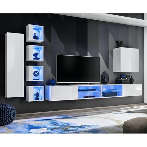 Ensemble Meuble TV "Switch XXVI" 320cm Blanc (1/4)