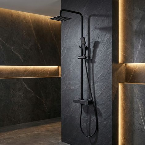 Imex - Columna Ducha Termostatica con Grifo Negro Serie Art (1/5)