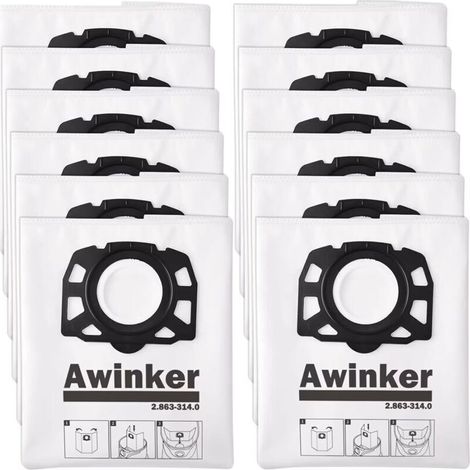 15 Bags for Karcher KFI 357 KWD1 KWD2 KWD3 WD2 Plus WD3 WD 2 Plus WD 3 MV 3 SE 4001SE 40 SE 4002 (1/4)