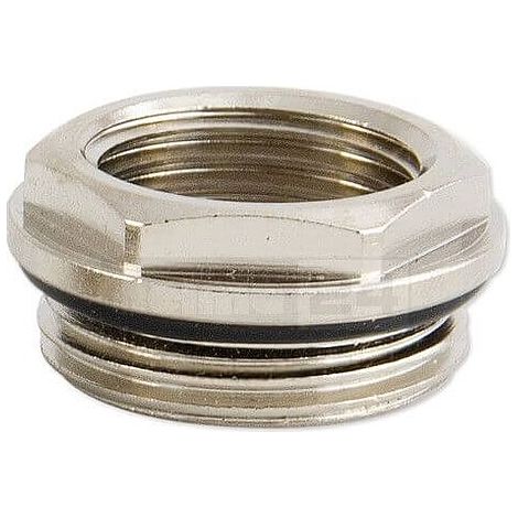 Reduzierstück 3/4'' AG x 1/2'' IG - Messing vernickelt - mit O-Ring selbstdichtend (1/2)