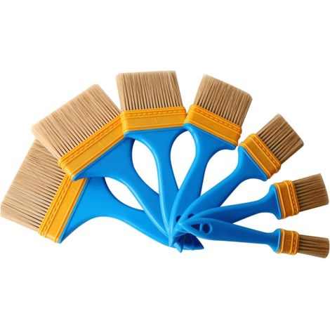 7 Pièces peinture pinceau en nylon pinceau à graisse brosse à cheveux en bois pinceau mural pinceau pour meubles pinceaux brosse en nylon pinceau à huile pinceau de cuisson (1/5)