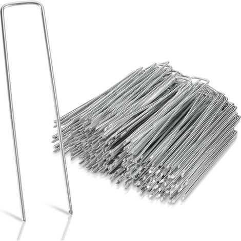 SWANEW 150pz picchetti di fissaggio per giardino. 15x2.5cm. picchetti di ancoraggio a terra in acciaio zincato. Ø2.8mm (1/5)