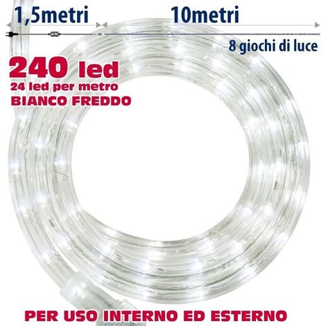Tube Lumineux de Noël 10 mètres LED Blanc Froid avec Contrôleur 8 Fonctions pour Décoration de Fête et Intérieur Extérieur (1/3)