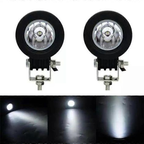 Paire de phares de travail LED 12 V 10 W pour moto, bateau, tout-terrain, 4x4 et quad. (1/5)