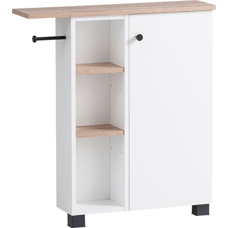 Badezimmer Schrank Seitenschrank weiß mit Eiche BARLETTA-80 (1/5)