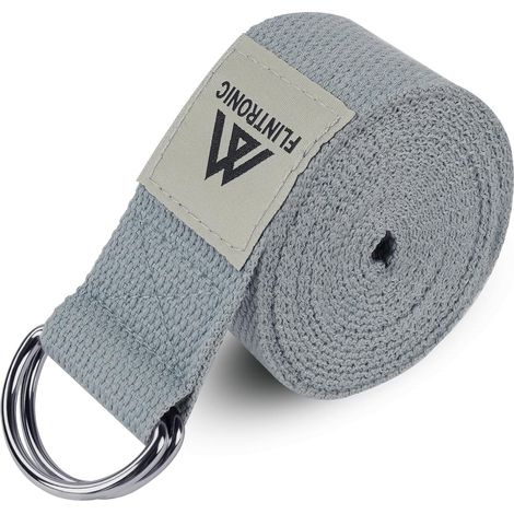 Sangle de Yoga, Ceinture de Yoga Réglable, 100% Coton Sangle Yoga Strap, Ceinture Yoga avec Fermeture en Métal Boucle en D, pour Yoga Pilates Gym Danse, Les Yogis Débutants et Confirmés (1/5)