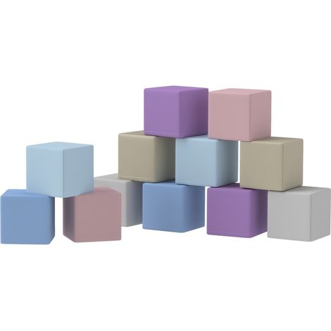 Blocs de construction souples, en cuir synthetique, 20 x 20 x 20 cm, pour maison et usage quotidien, pour 1 à 3 ans, sécurisés pour enfants
