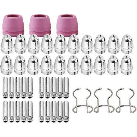 Kit de 46 pièces pour découpeur plasma SG-55 -60 WSD-60 : buses et électrodes pour torche de découpe plasma (1/4)