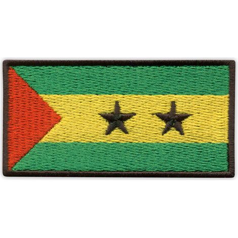 Patchion-Flagge von São Tomé und Príncipe – zum Aufnähen – gestickter Aufnäher/Abzeichen/Emblem