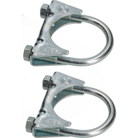 Kotarbau – Lot de 2 colliers de serrage 48 mm – Acier galvanisé pour tuyaux d'échappement et mâts – Résistant aux températures élevées (1/5)