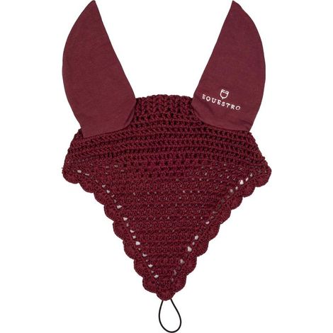 Cuffia antimosche in cotone ad uncinetto con attacco al chiudibocca: Full, Blu navy