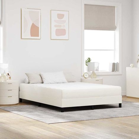 Bettmatratze mit Matratze Creme 160 x 200 cm Stoff