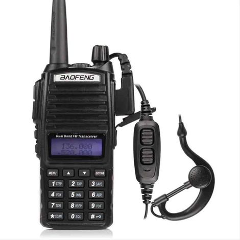 1 Walkie-Talkie Double PTT Double Affichage VHF UHF Radio FM Longue Autonomie Casque Inclus Extérieur (1/5)