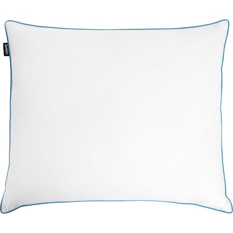 Almohada de plumas y plumón de pato de perfil bajo para cama funda de algodón blanco 50 x 60 cm Aneto