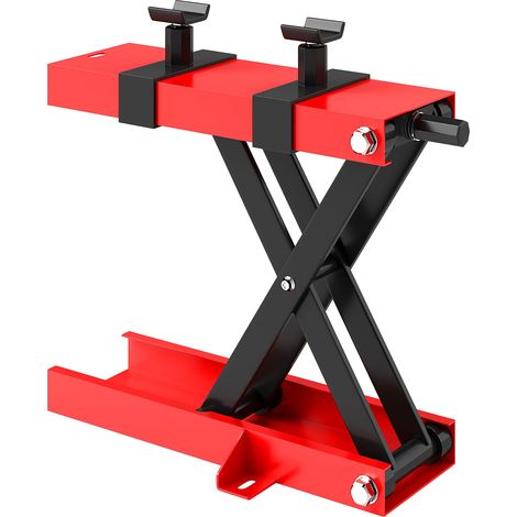 Élévateur pour moto, capacité de charge de 500 kg, plateforme élévatrice réglable en hauteur de 95 à 400 mm, dimensions : 45 x 15 x 9,5-40 cm, rouge