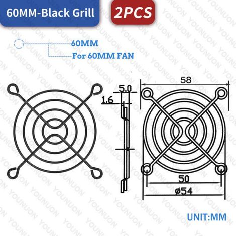 2 pièces 5 pièces Grille de ventilateur, Maille métallique 60mm 80mm 90mm 92mm 120mm 140mm, Protection doigts pour PC Bureau Portable (1/5)