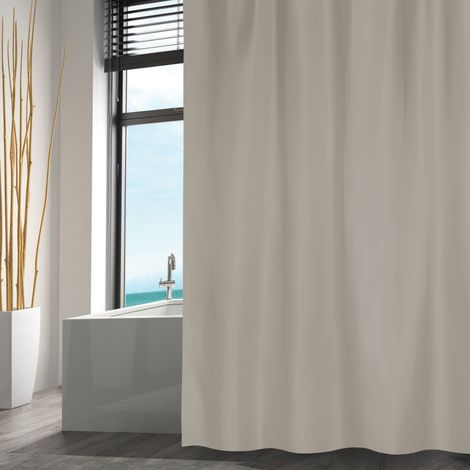 Rideau de douche Polyester 180x200cm Taupe MSV (1/2)