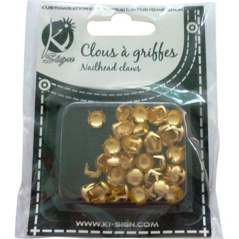 Ki-Sign - Clous rivet à griffes Rond ø10mm Doré 30 pièces