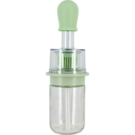 Bouteille d'huile avec brosse en verre 18cl (1/3)