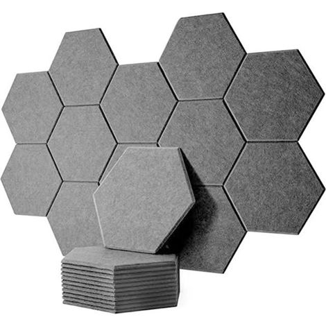 Panneaux Acoustiques Hexagonaux - 30 X 26 X 1 Cm - Pour Studio D Enregistrement Bureau Espace De Travail - Lot De 12 (1/5)