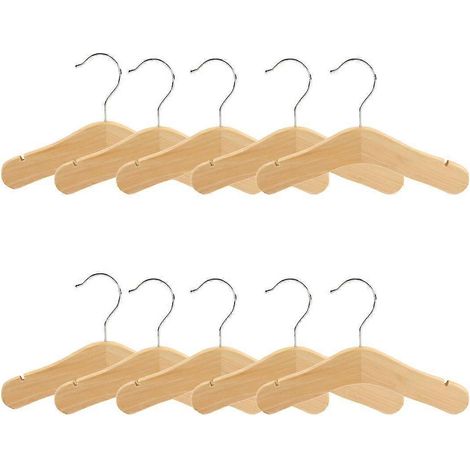 Cintres en bois pour bébés et enfants, cintres à épaules crantées pour vêtements d'enfants, cintre décoratif, 10 (1/5)
