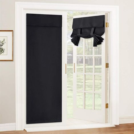 Stores de porte-fenêtres à isolation thermique rideaux occultants et coupe-vent sans perçage x pouces pièce 26 80 1 noir (1/5)