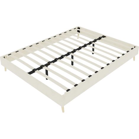 Estructura de cama moderna 160 x 200 cm beige de terciopelo holandés HOMVRA (1/5)