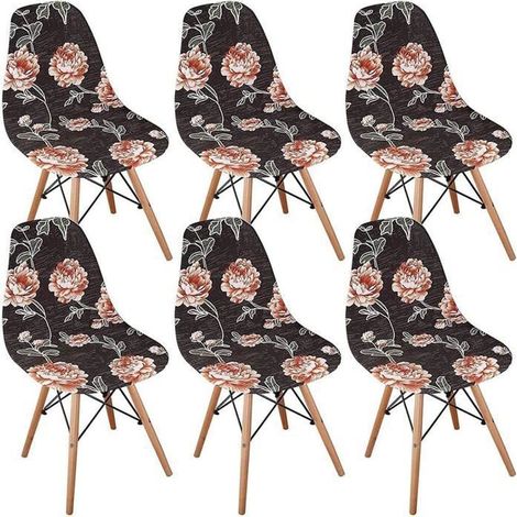 6 Skandinavische dehnbare Stuhlhussen für das Esszimmer (Rosenholz)