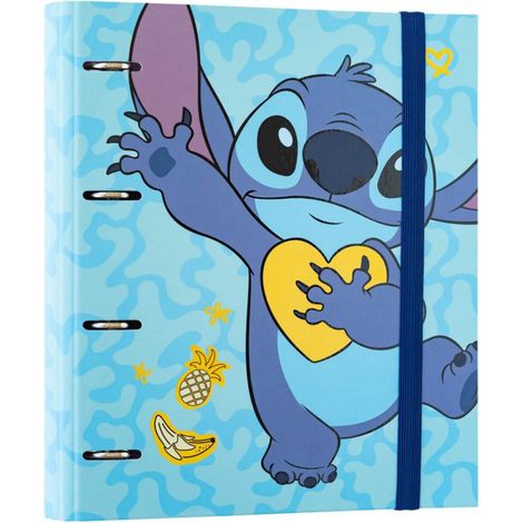 Carpeta Disney Stitch tamaño A4 de la colección Tropical (4 anillas, banda elástica) (1/5)