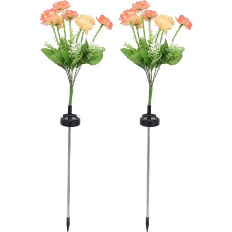 Lot de 2 lampes solaires LED pour jardin, terrasse, pelouse, allée. (1/5)