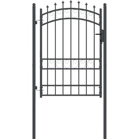 Fence Gate with Spikes EMMEN 170 x 100 cm Powder-coated steel vidaXL