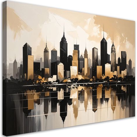 Stampe su Tela, Città moderna del futuro in beige, 30x20 (1/5)