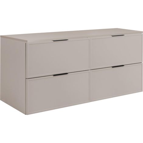 Mobiletto da bagno, Cashmere, maniglia nera, 160 ( 2 x 80) x 46 x 57 cm (1/5)