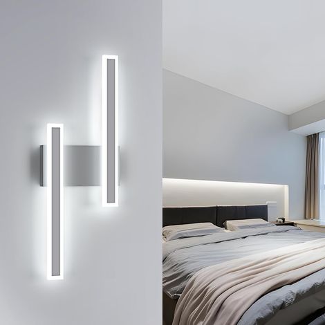 COMELY Applique Murale LED Rectangulaire en Acrylique à Double Tête, Blanc, 46x18cm, Lumière Blanche 6500K - Solution d'Éclairage Moderne pour l'Intérieur et la Décoration Ambiante (1/5)
