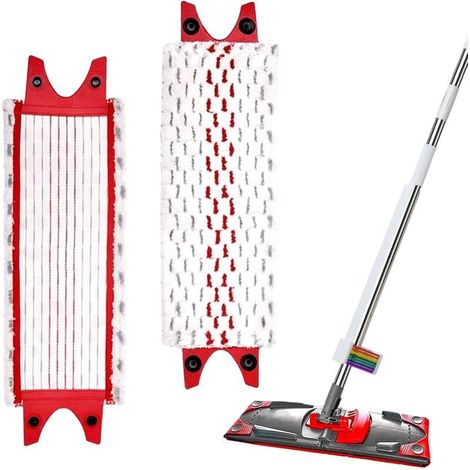 Microfiber Mop Pads Reusable Washable for Hard Floors Small Bathroom Kitchen 2 Pack (1/5)