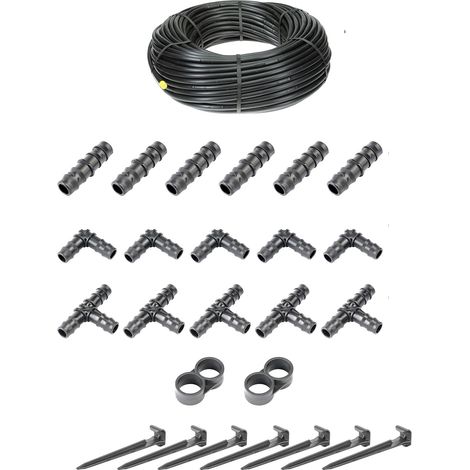 HaGa® Bewässerungsset - 50 Meter Tropfschlauch 16mm ohne Druckkompensierung inkl. Zubehör (1/4)